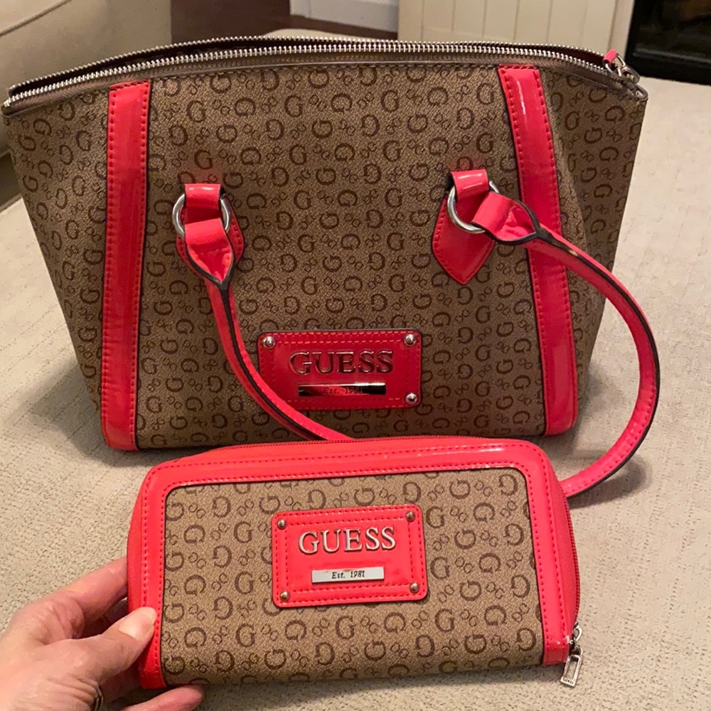 Guess satchel and wallet set